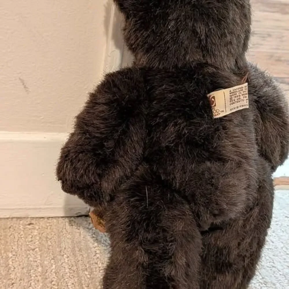 Vintage 1989 Robert Raikes Original Cookie Bear Wood Face Plush 12in Signed Toy